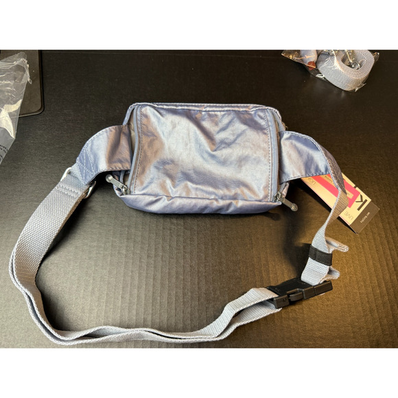 Kipling MERRYL 2-In-1 Convertible Crossbody Waist Bag KI9389 Pebble Blu Metallic - Picture 6 of 14
